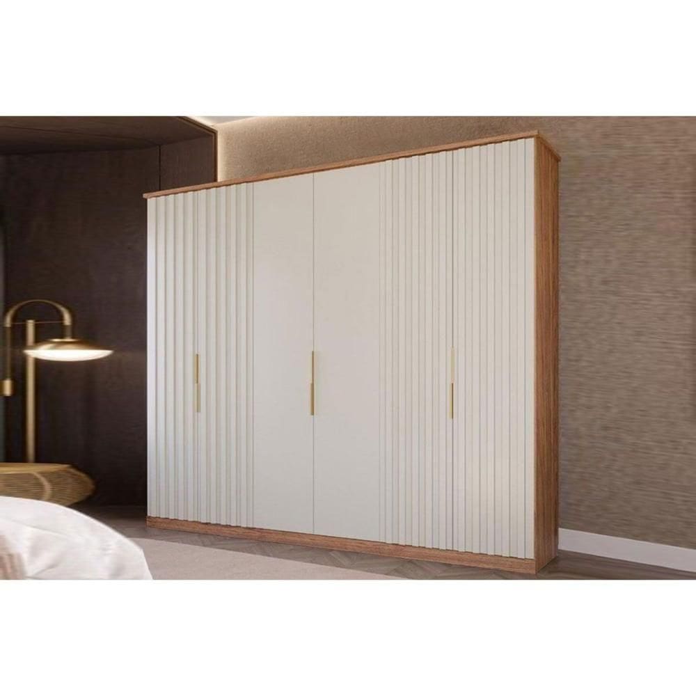 Guarda Roupa Casal 6 Portas E 6 Gavetas La Belle Cinamomo-off White - Panan