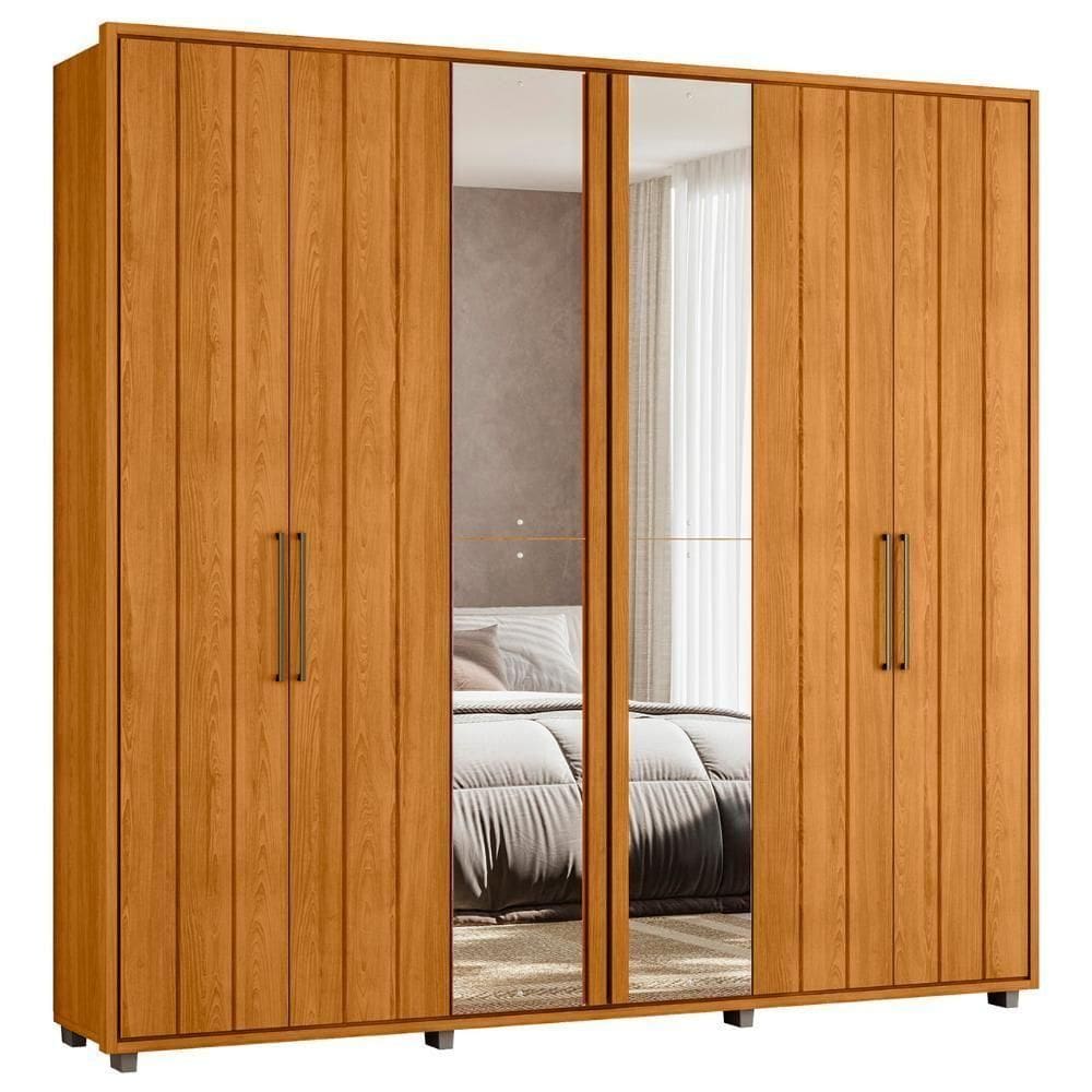 Guarda Roupa Casal 250cm Com Espelho Vibe Cinamomo Z10 - Mpozenato