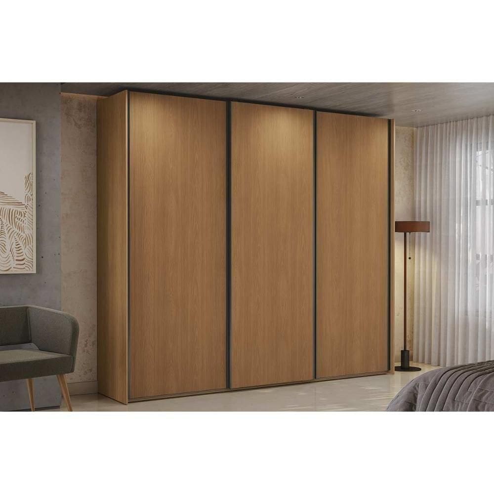 Guarda Roupa Casal 3 Portas De Correr E 4 Gavetas T582 Canela - Kappesberg