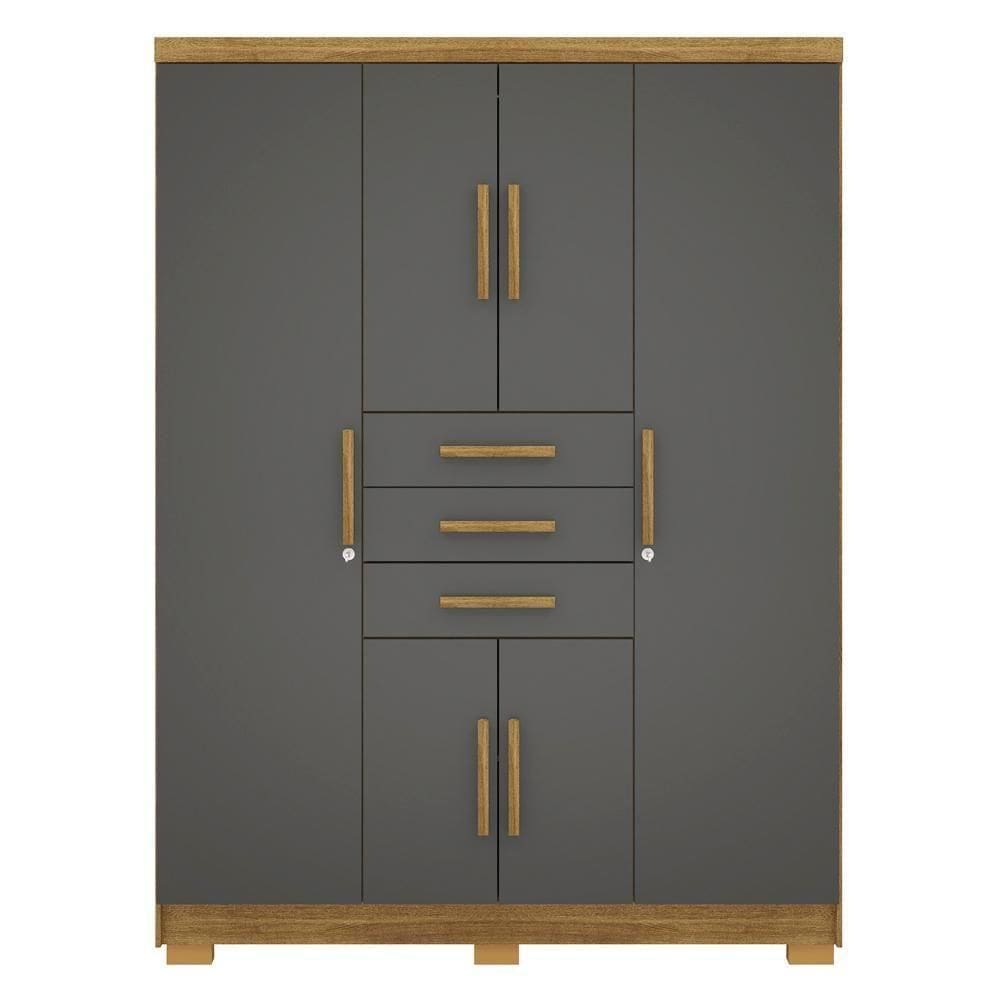 Guarda Roupa Casal 151 Cm 6 Portas 3g 10020 Nature Alasca Vlr Nature Alasca