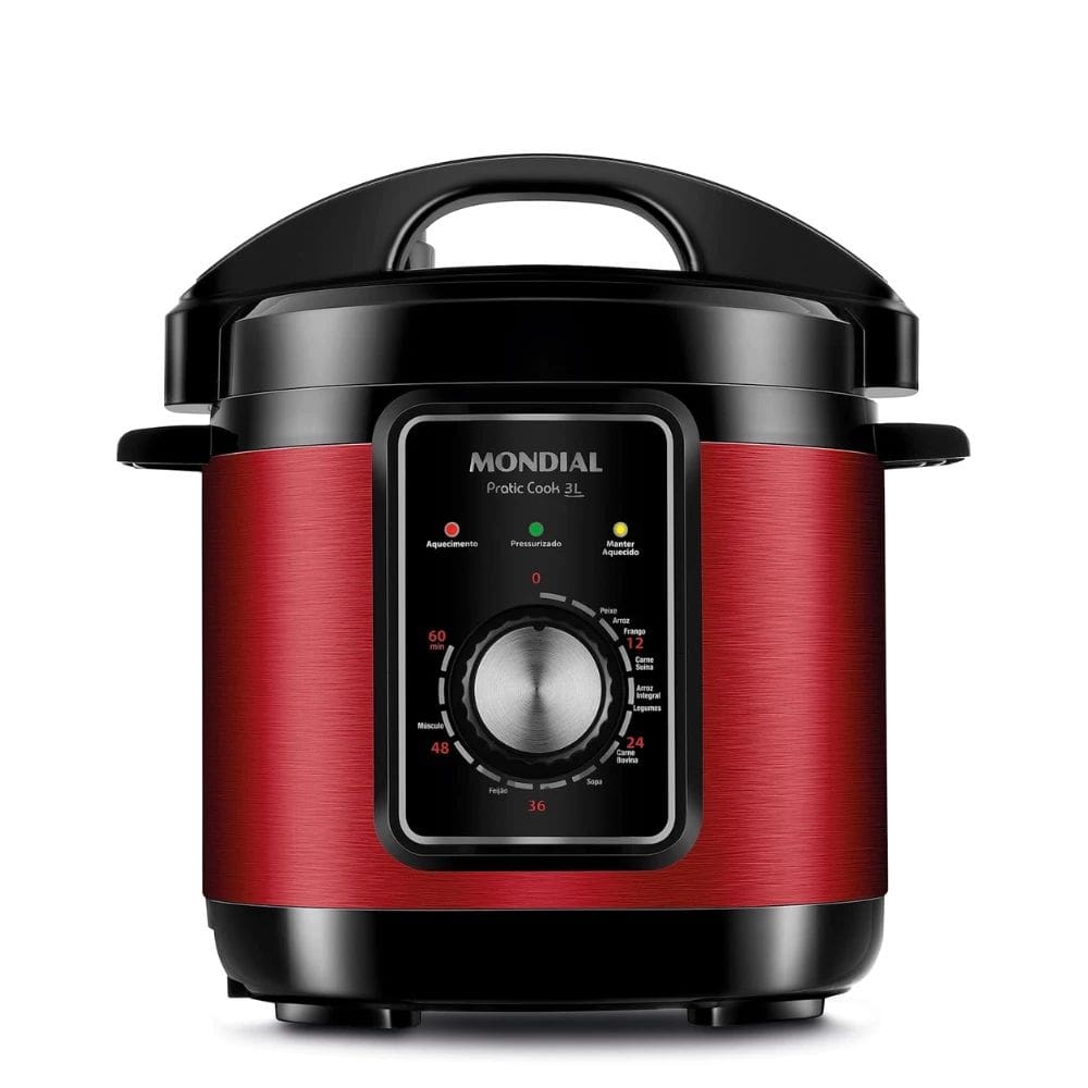 Panela de Pressão Elétrica 3L, Mondial 700W Com Copo Medidor, Colher e 10 Funções Pré-programadas