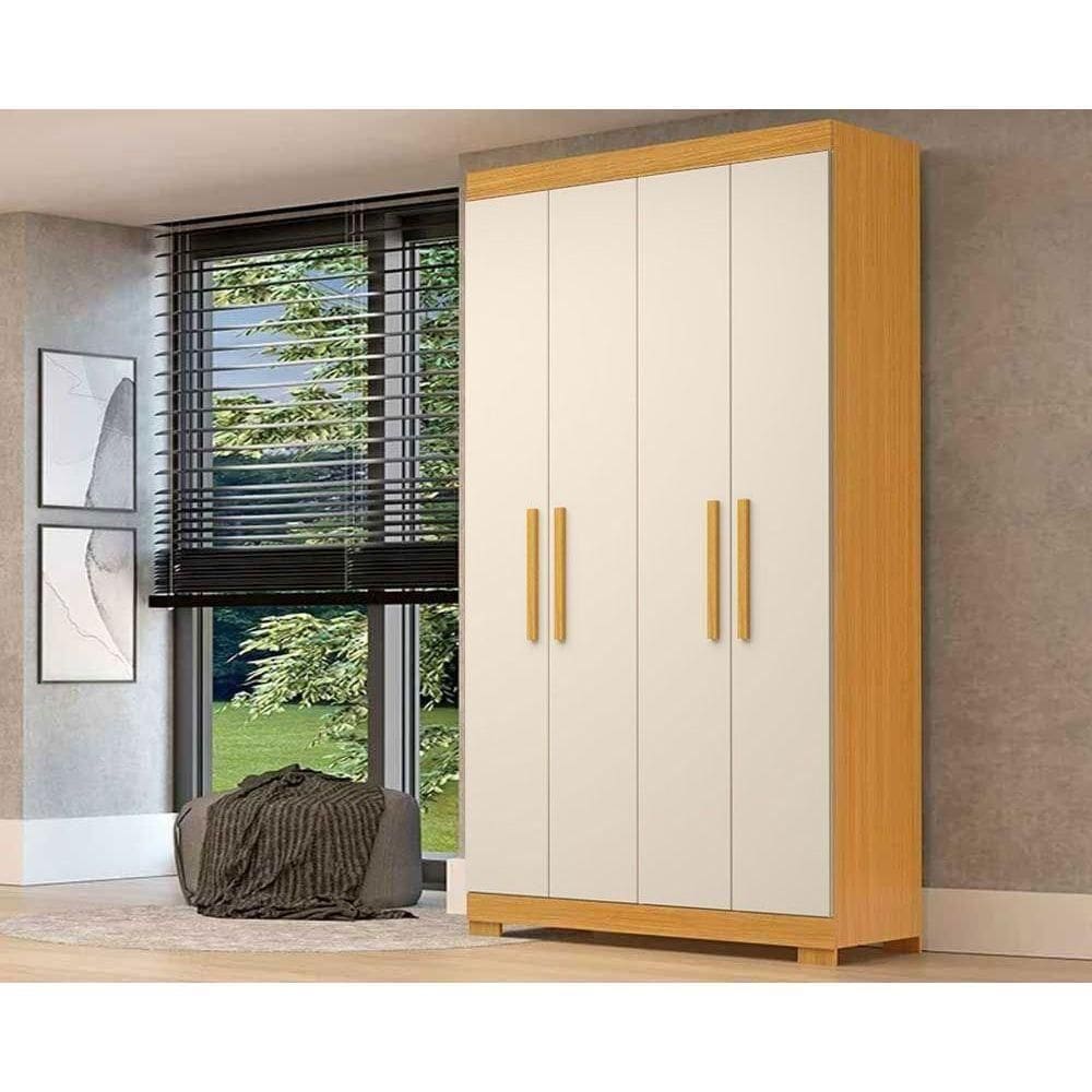 Guarda Roupa 4 Portas 2 Gavetas Lana Nature/off White - Acp