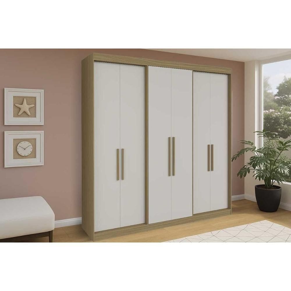 Guarda Roupa Casal 6 Portas E 4 Gavetas Ph 18041 Cedro/off White - Herval