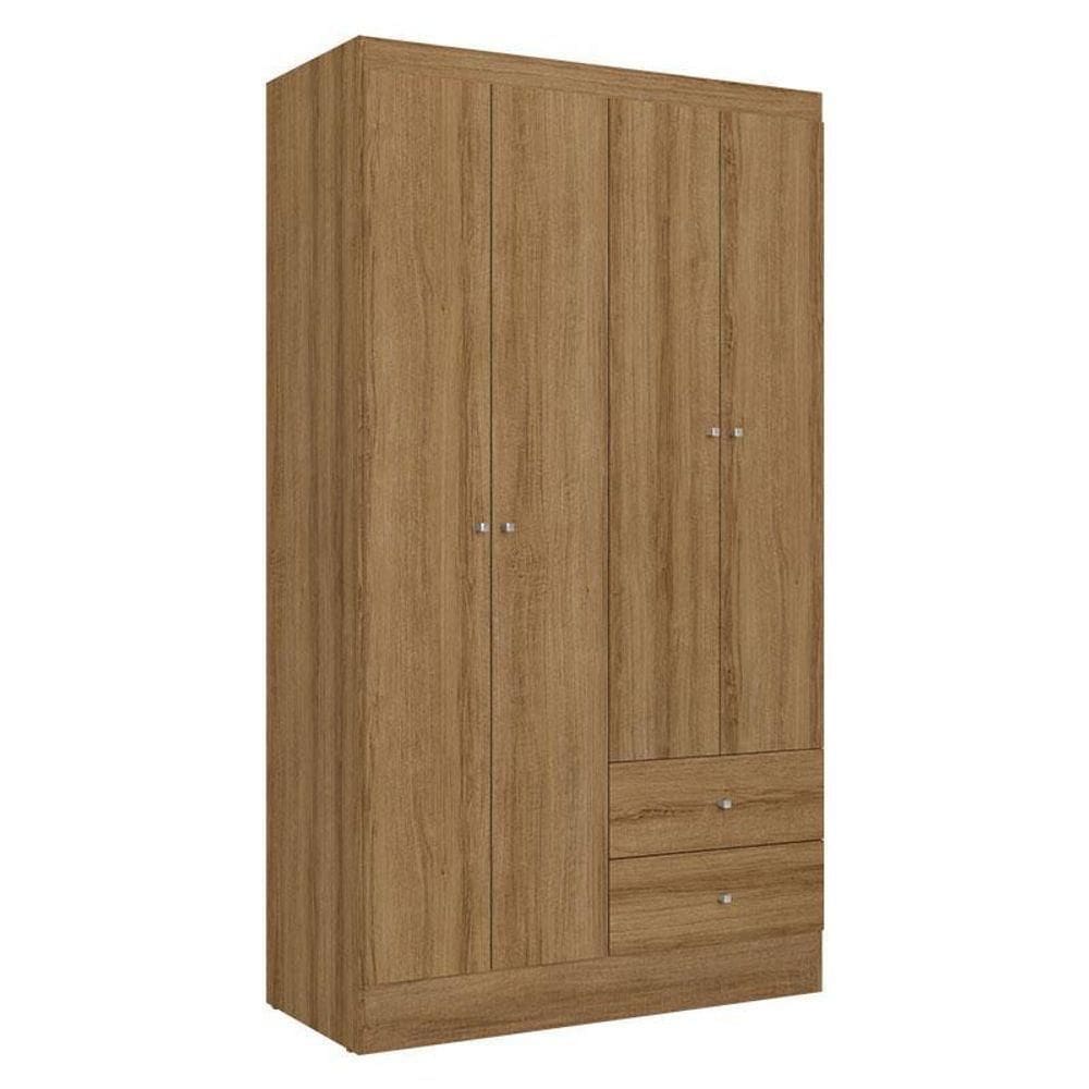 Guarda Roupa Solteiro Astro 4 Portas Almendra Acetinado - Thb