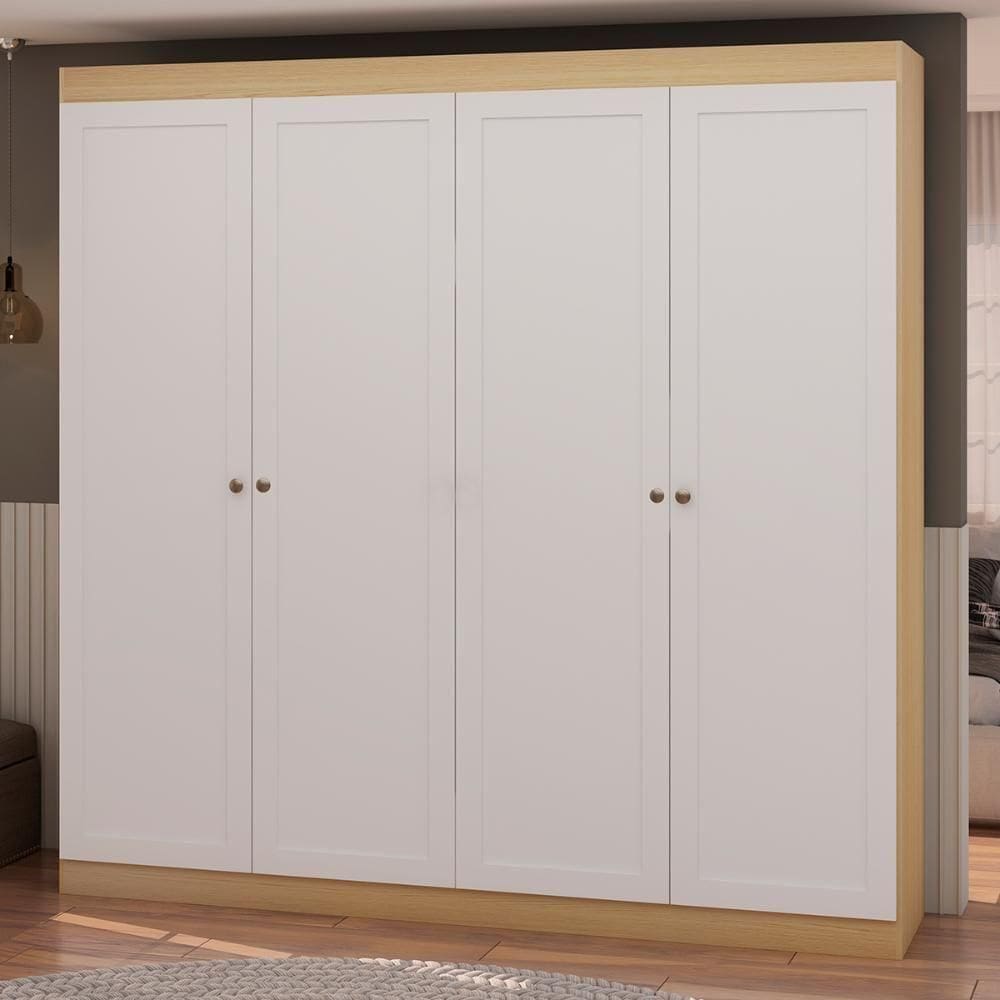 Guarda Roupa Genialflex Europa 4 Pts Provençal Savana Branco