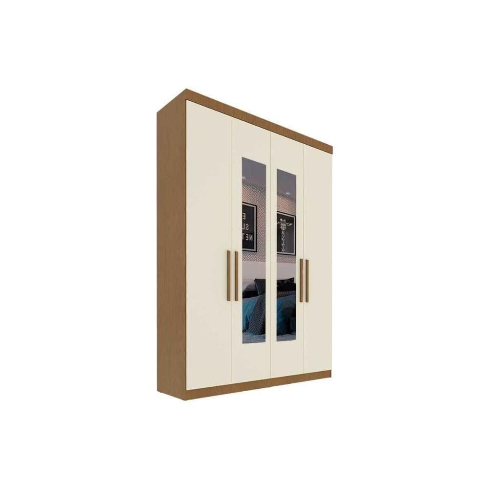 Guarda Roupa Solteiro 4 Portas (2 C/ Espelho) E 2 Gavetas Ph 1714 Carvalho Vermontt/off White - Herval