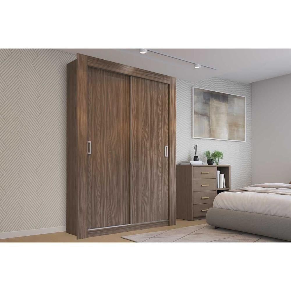 Guarda Roupa Solteiro 2 Portas De Correr Ph 1728 Nogueira - Herval