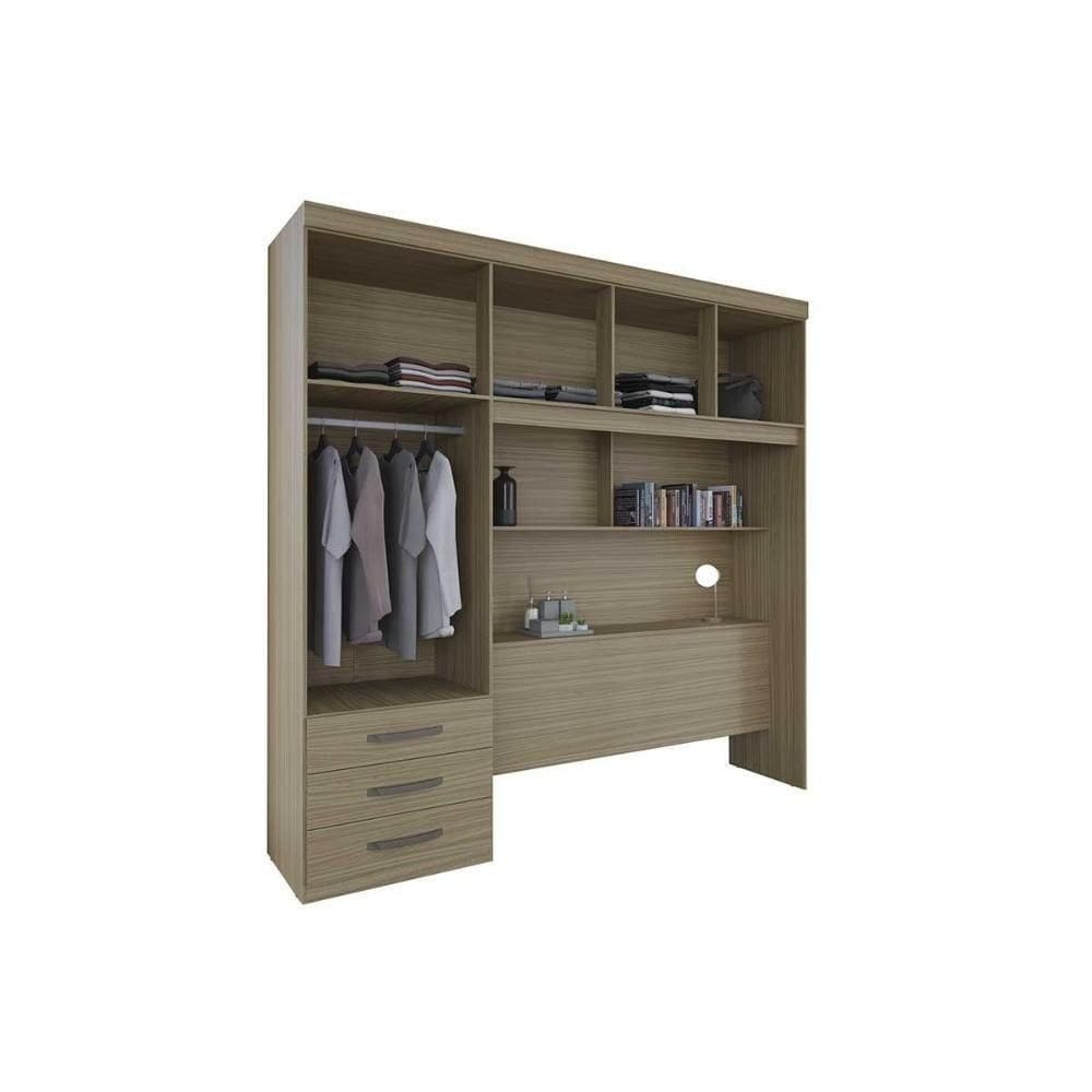 Guarda Roupa Casal 5 Portas E 3 Gavetas C/ Cama Ph 1801 Cedro - Herval