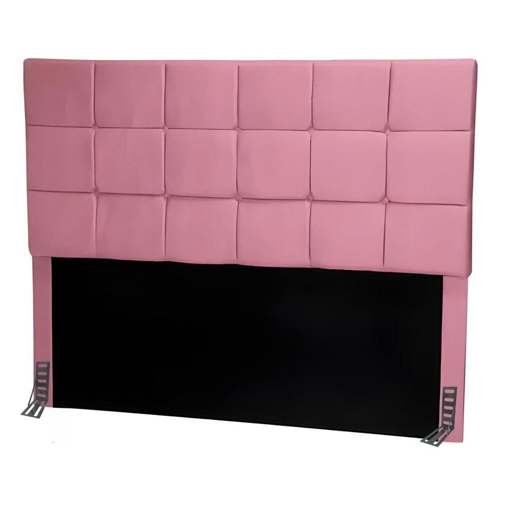Cabeceira Solteiro 90 Cm Estofada Mali Em Suede Com Frame Rosa