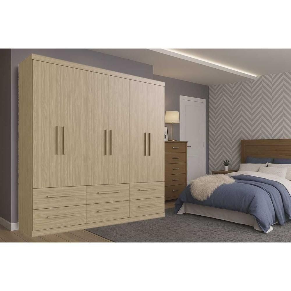 Guarda Roupa Casal 6 Portas E 6 Gavetas Ph 1691 Cedro - Herval