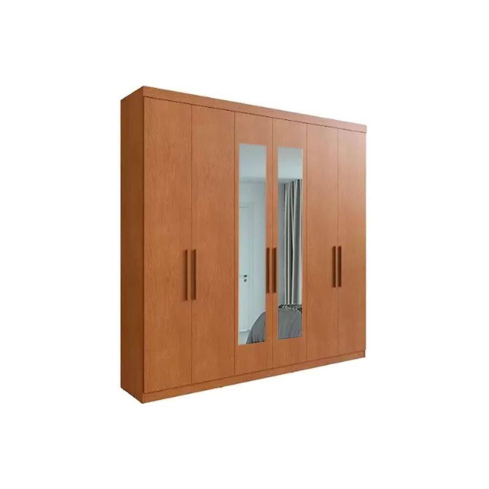 Guarda Roupa 6 Portas (2 C/ Espelho) E 2 Gavetas Ph1707 Carvalho - Herval