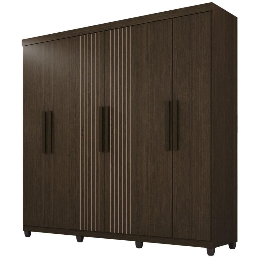 Guarda-roupa De Solteiro 100% Mdf 6 Portas 2 Gavetas Benfica Frison