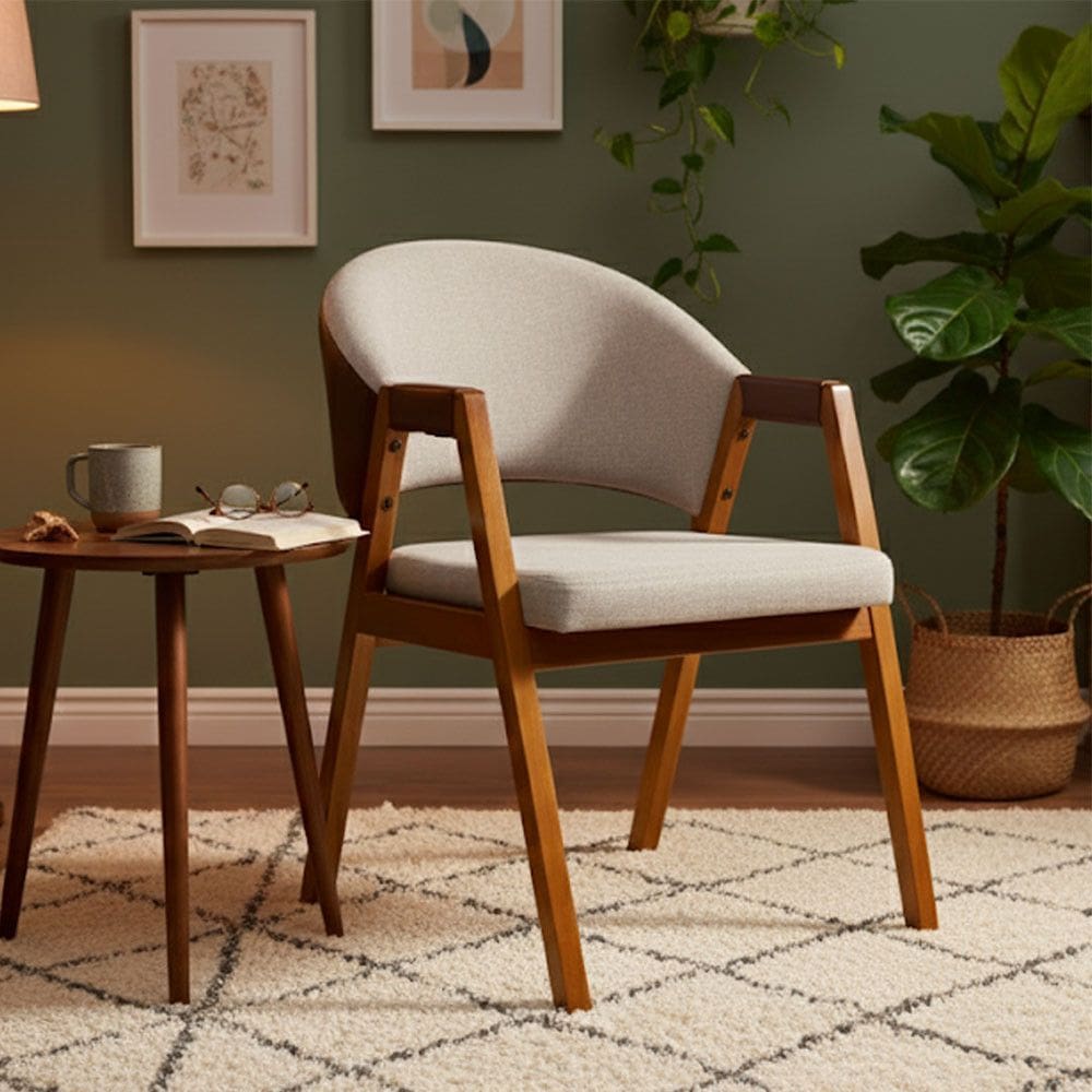 Cadeira Sala de Jantar Premium com Braco Madeira Macica Movellu Home