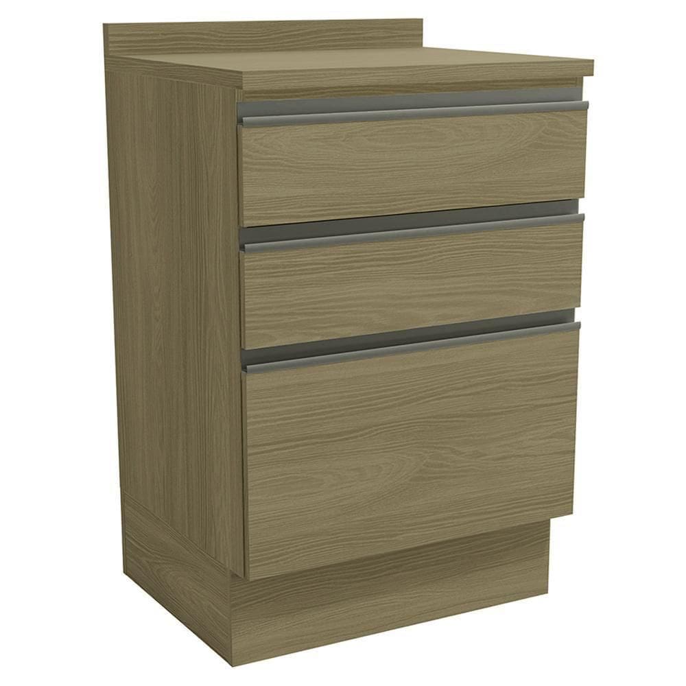 Balcao Com Tampo 3 Gavetas 60 Cm Maxxi G743 Kappesberg Nogal