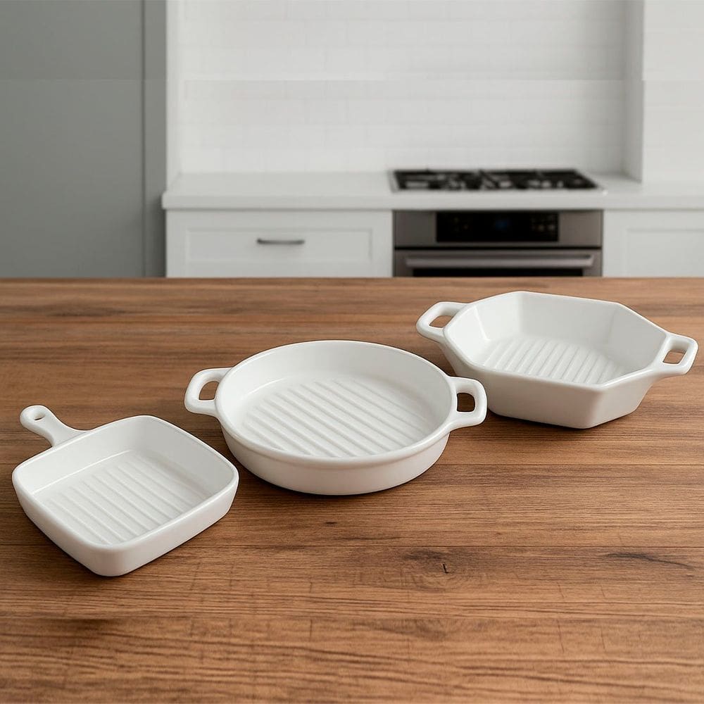 Travessas Assadeiras Petisqueiras Cerâmica Servir Kit 3pçs