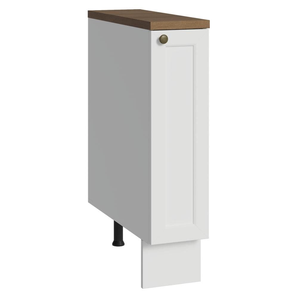 Balcão Porta-Temperos 20 cm 1 Porta Branco/Tampo Rustic Vik Madesa