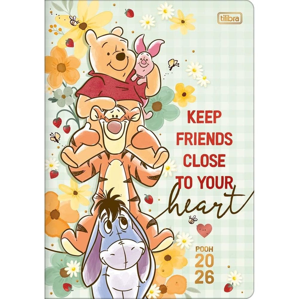 Planner Grampeado 17,8 x 25,4 cm Pooh 90 G 2026 Tilibra 63885