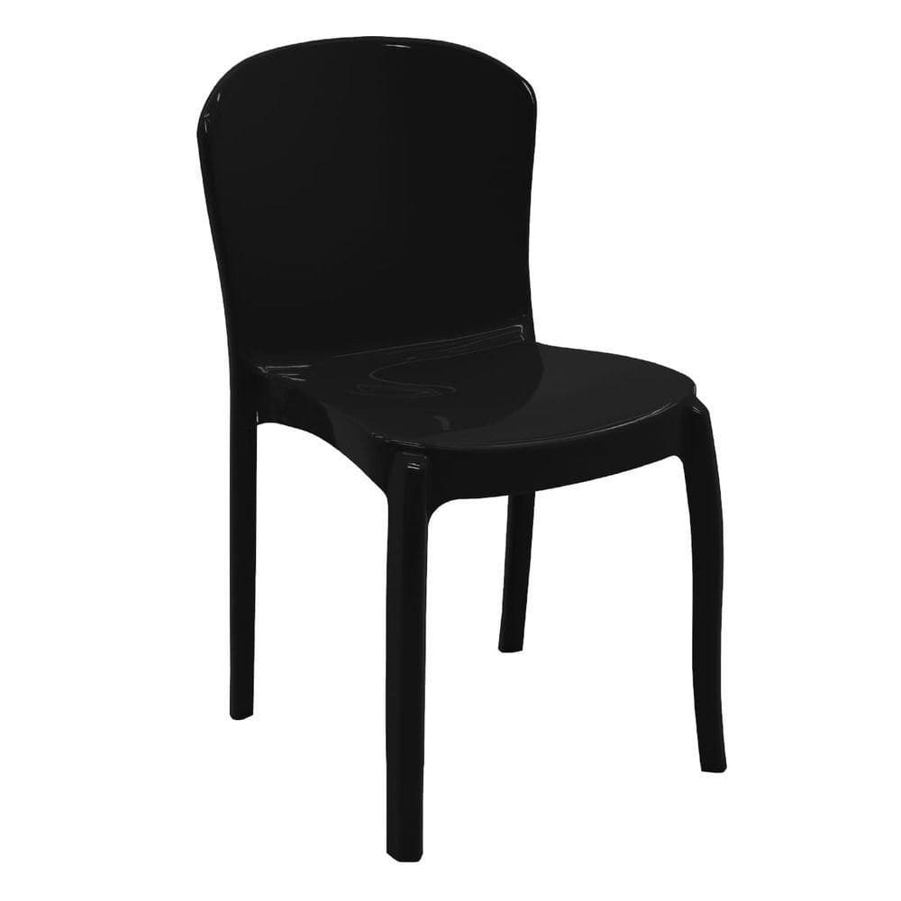 Cadeira Empilhável Tramontina Anna Em Polipropileno Preto