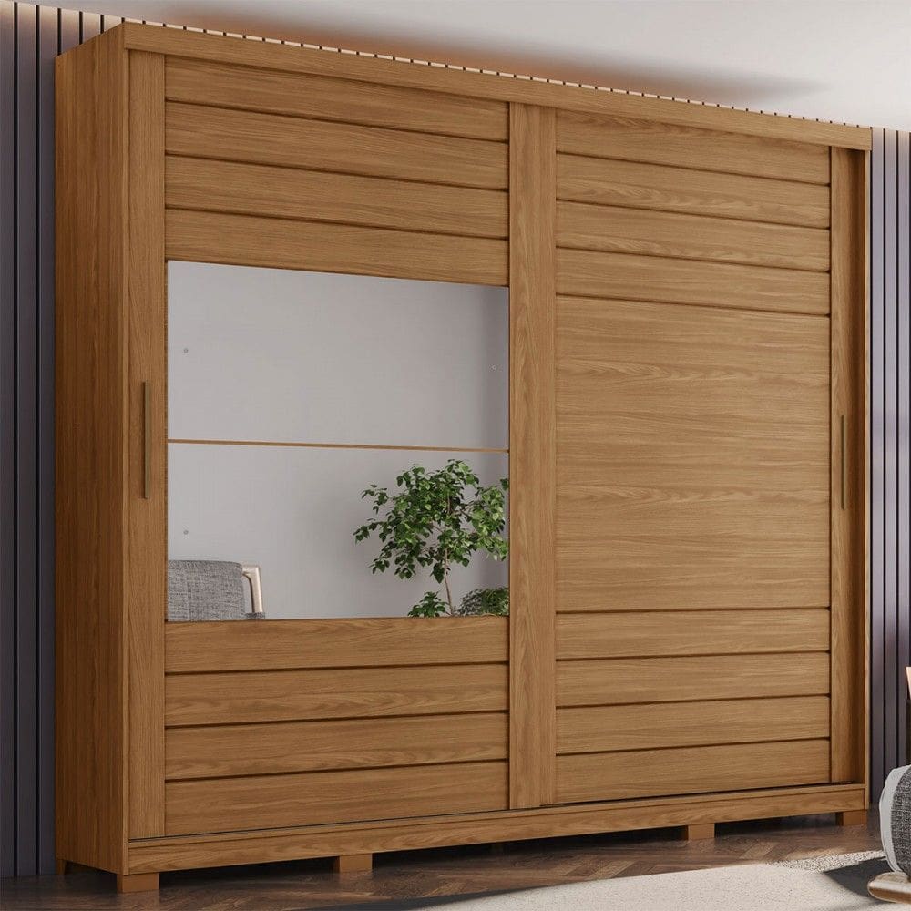 Guarda-Roupa Casal Cayman 2 Portas 6 Gavetas 100% Mdf Natural  - Henn