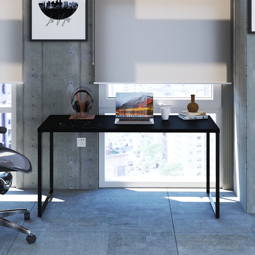 Mesa de Escritório 75cm X 150cm Kuadra Preto / Ônix