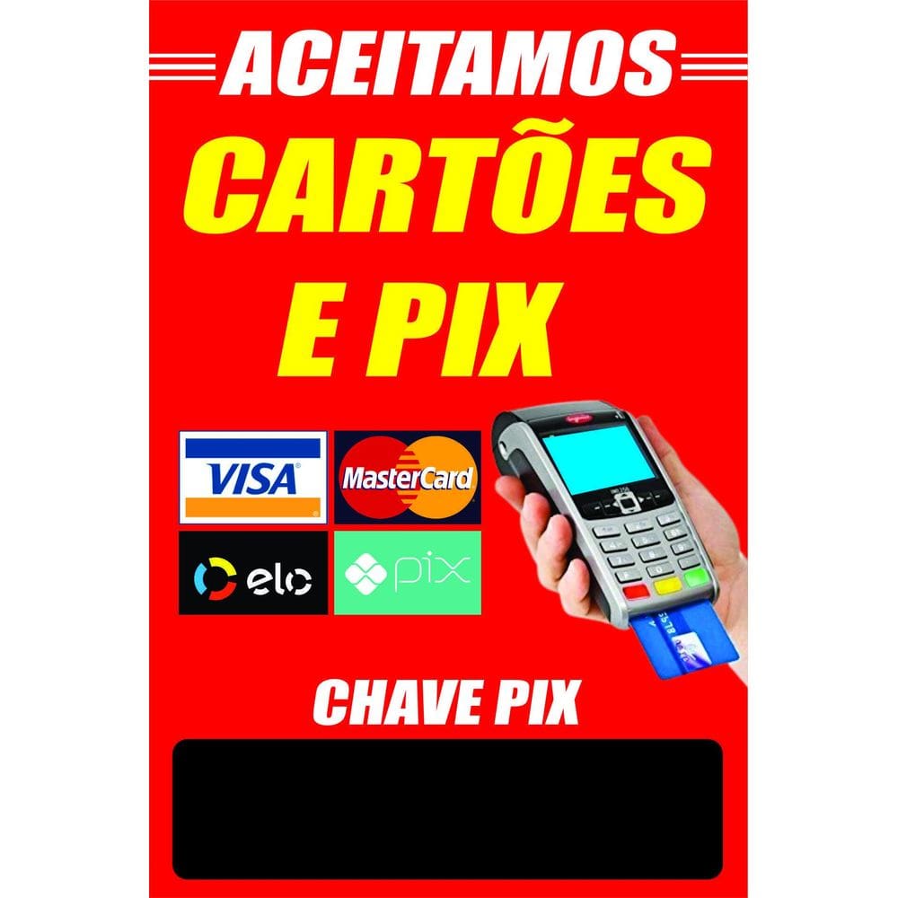 Banner Arte Pronta - Aceitamos Cartões/Pix
