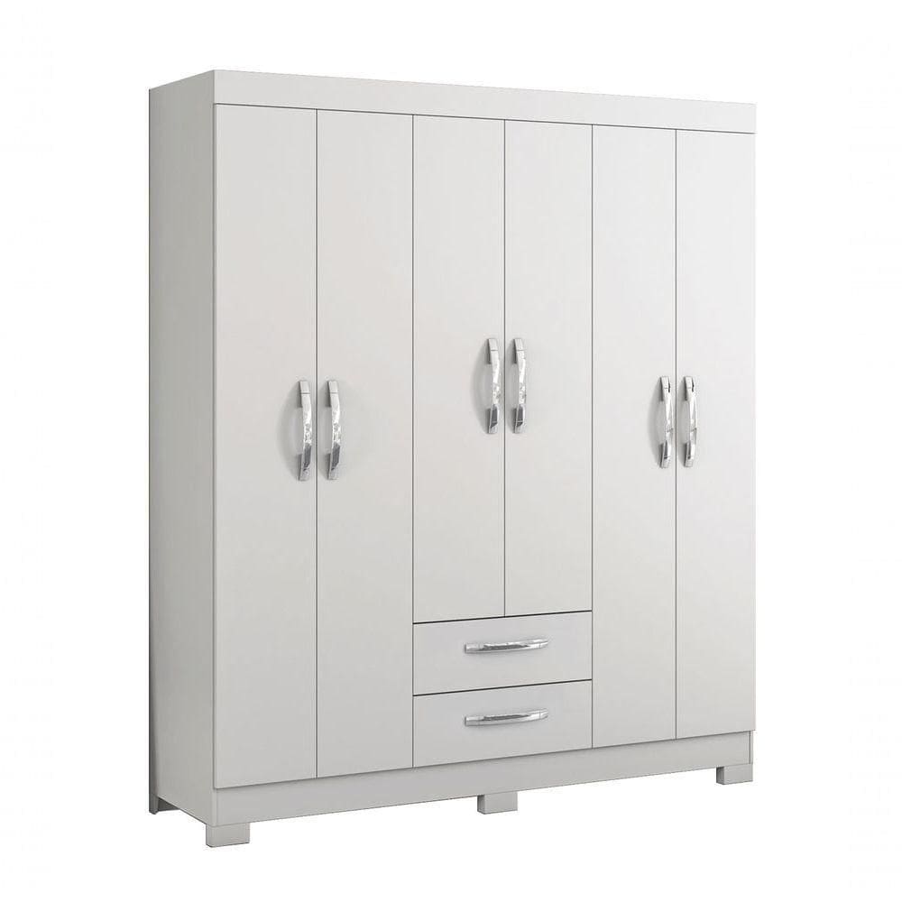 Guarda-roupa 6 Portas Tairus Branco - Moveisaqui