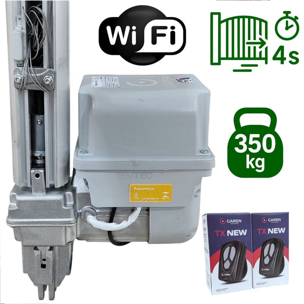 Motor Portão Basculante Garen TSI 4s Wifi Rápido 350kg 2c 3sup