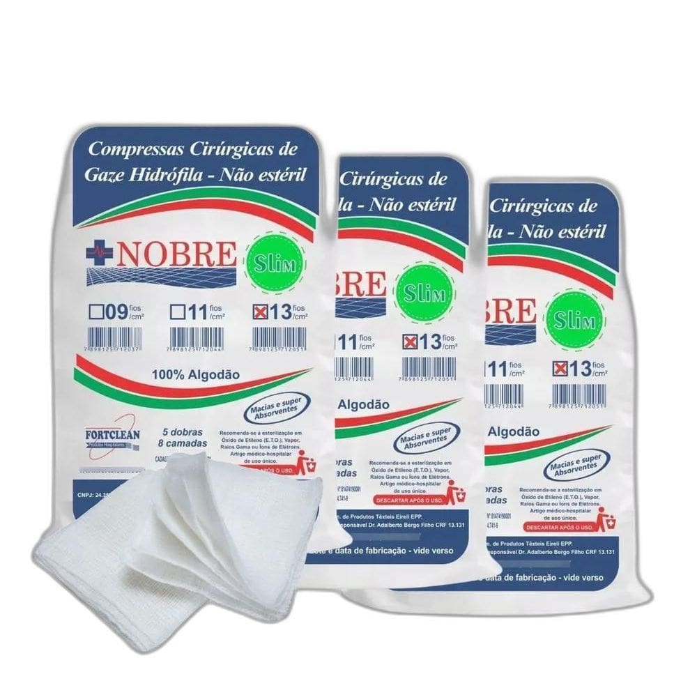 Compressas De Gazes 13 Fios Hidrófila 720G De Gaze 100% Algo