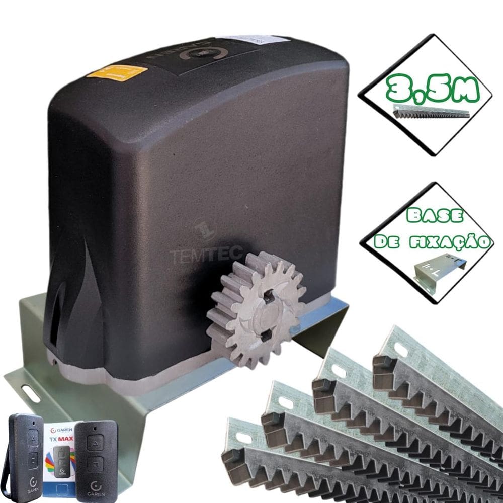 Motor Portão Garen Kdz Turbo 600Kg 1/3CV Super 7s base 3,5m