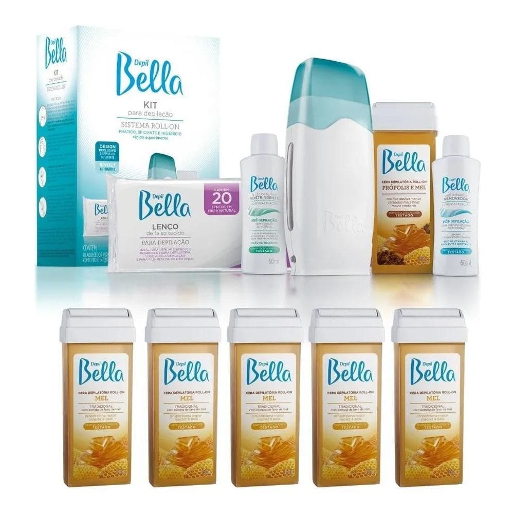 2X Kit Para Depilar Depil Bella + 5 Refil De Cera