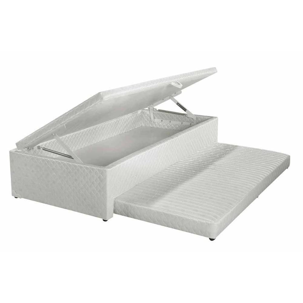Cama Box Baú C- Auxiliar Universal Solteirao Mh1444 Milano Jacquard White (96x203x42) - Herval