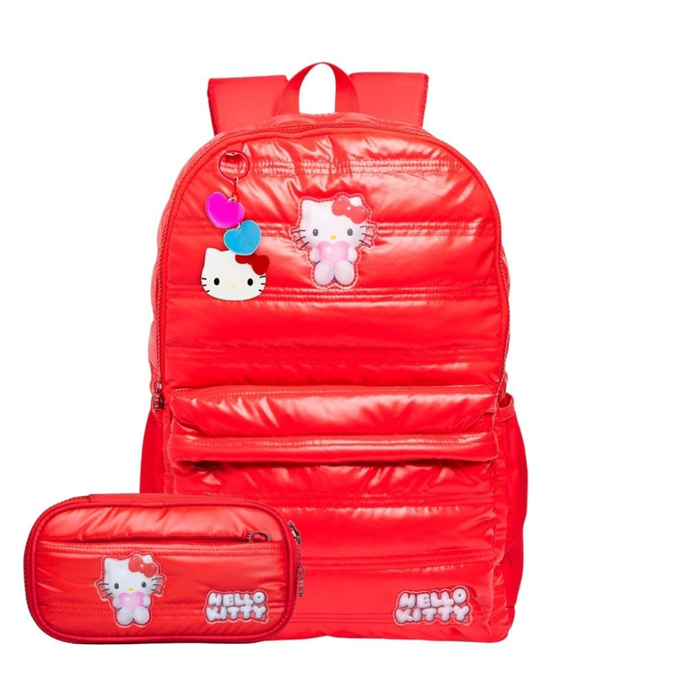 Mochila Costas Esojo Box Hello Kitty Puffer Juvenil Escolar