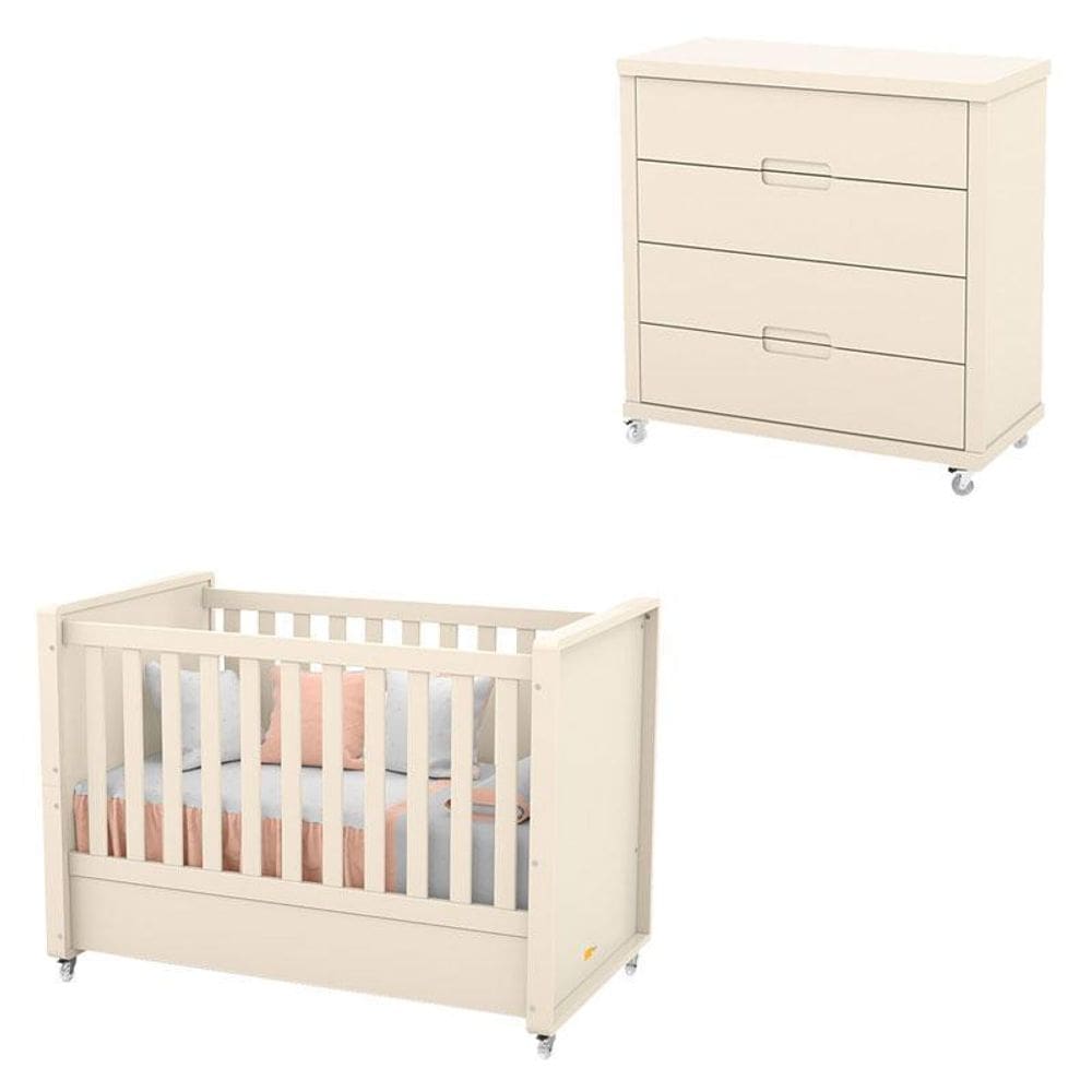 Berço Americano e Gaveteiro Tutto New Off White - Matic