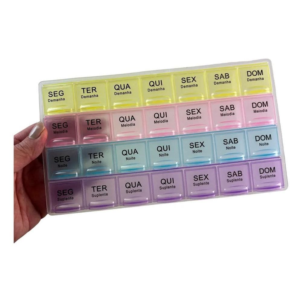 2X Caixa Comprimido Porta Remédio 4X Ao Dia