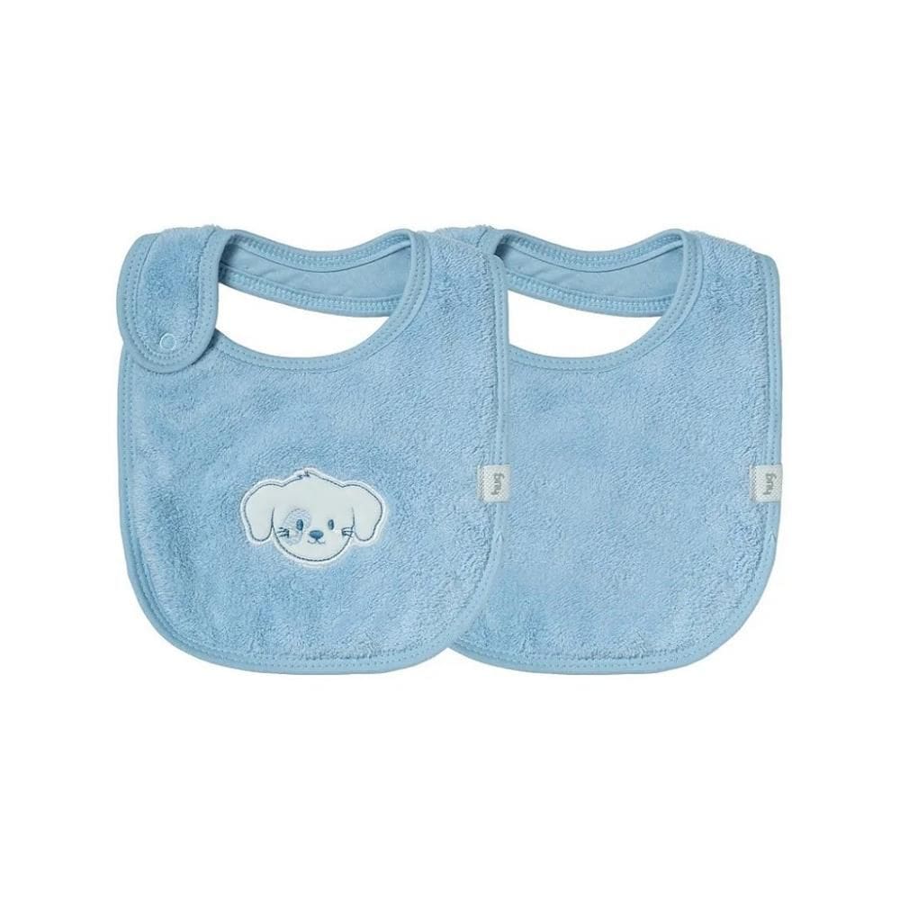 Kit Com 2 Babadores Hug Cachorro Azul