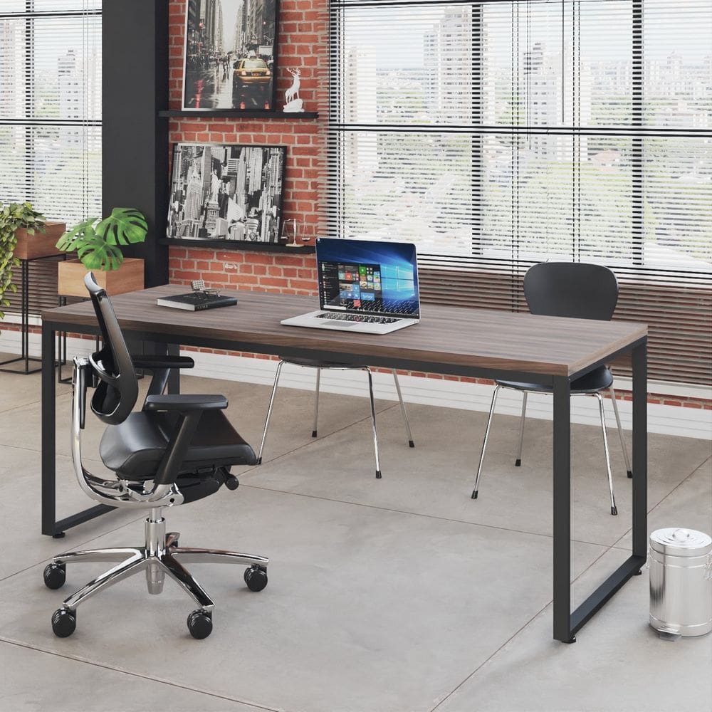 Mesa de Escritório 75x180cm Kuandra Nogal