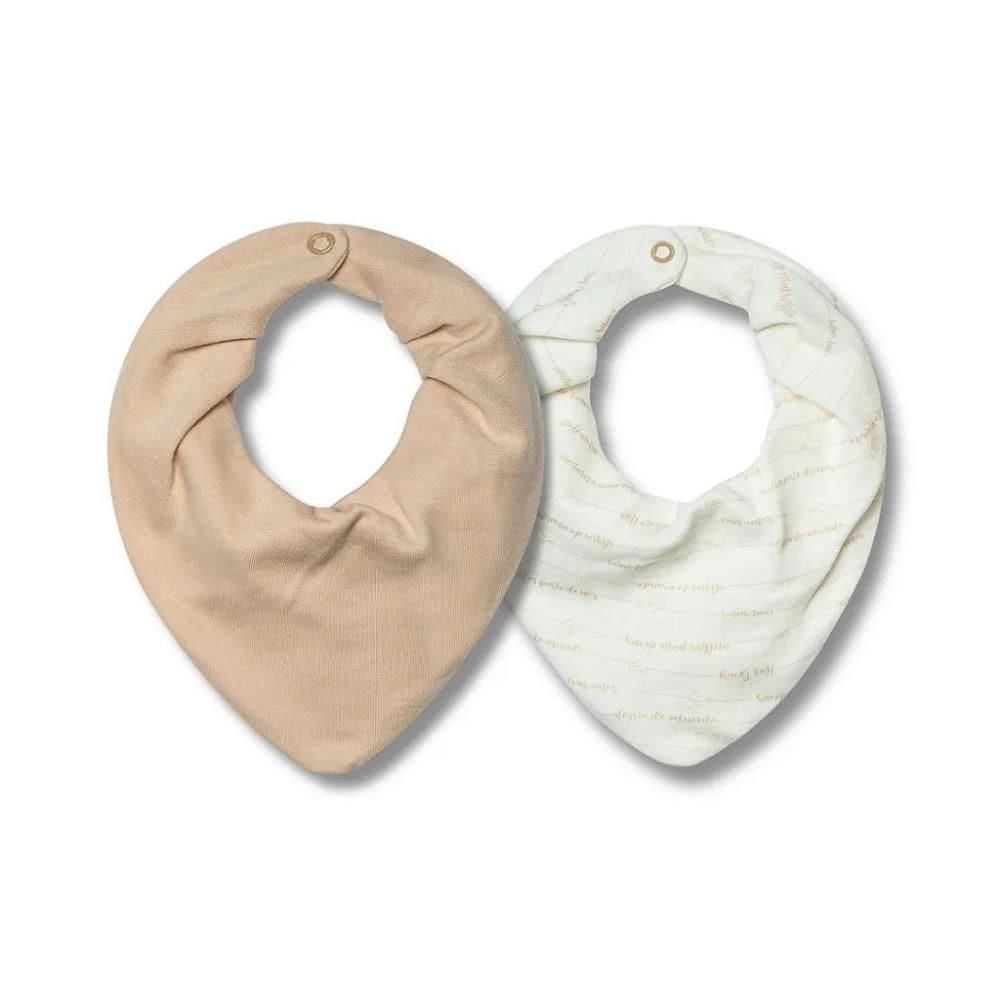 Kit Com 2 Babadores Hug Bandana Meu Primeiro Bege