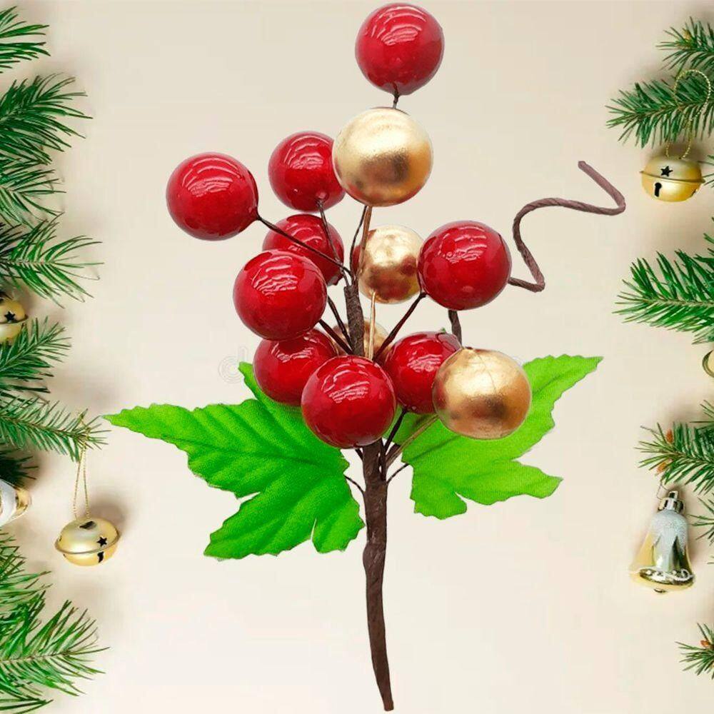 Pick Ramos Cerejinhas Enfeite árvore De Natal 20cm Kit 4pçs