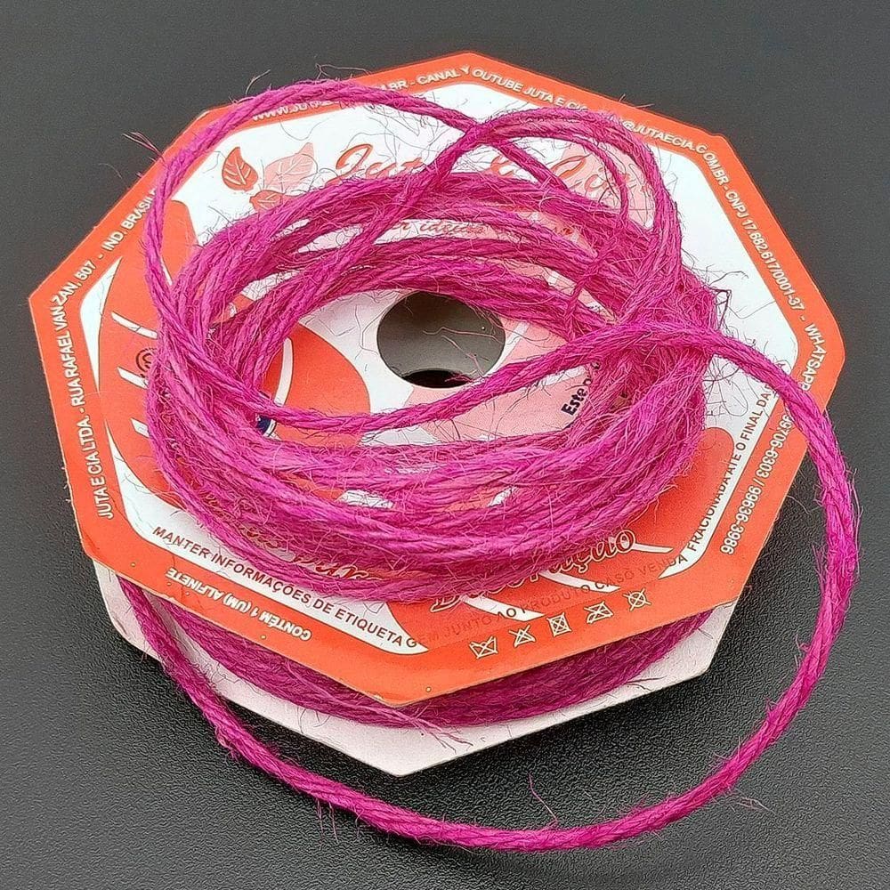 Rolos Fio De Juta Decoração Natal Cordão Rosa 20m Kit 8pçs
