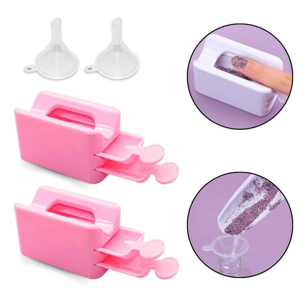 Kit 2 Coletores De Glitter Pá Funil Banho De Brilho Unhas