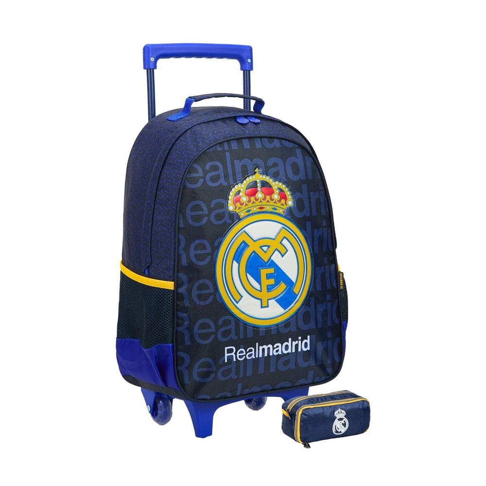 Kit Escolar Real Madrid Mochila Rodas + Estojo Duplo Juvenil