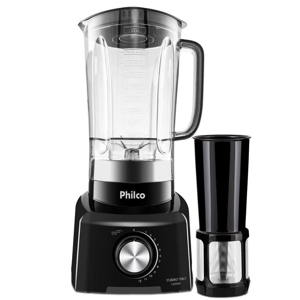 Liquidificador Philco 1200W 3L 12 Velocidades Preto Turbo Pro 110V