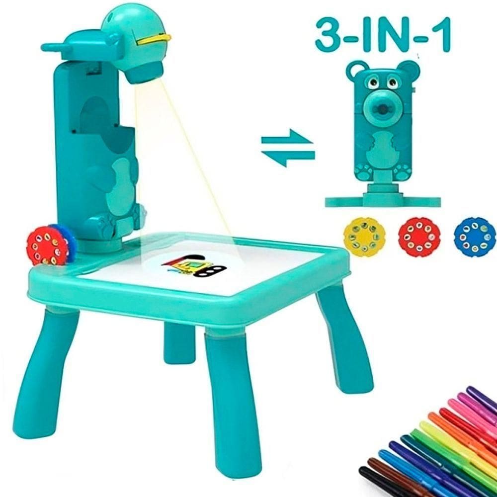Brinquedo Mesa Magica Pintura Projetor Led Desenho Divertido Verde