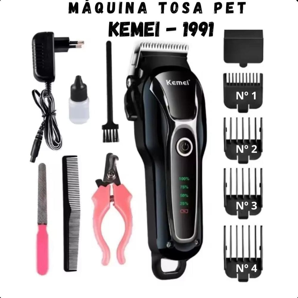 Aparador De Pelo Kemei Km-1991 Recarregável Portátil