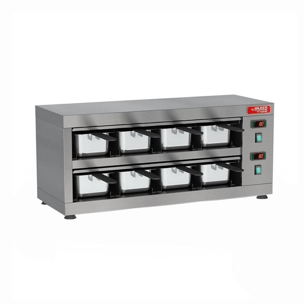 Conservador Aquecedor De Proteínas 50 A 100ºc 1600w 8 Cubas 1/3 Coproh8 220v - Red Chameleon 220v