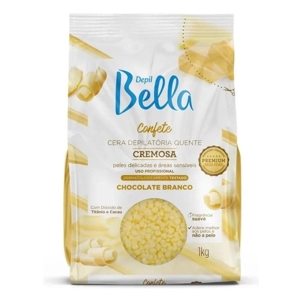 2X Cera Depilação Corpo Chocolate Branco Pérola Depil Bella