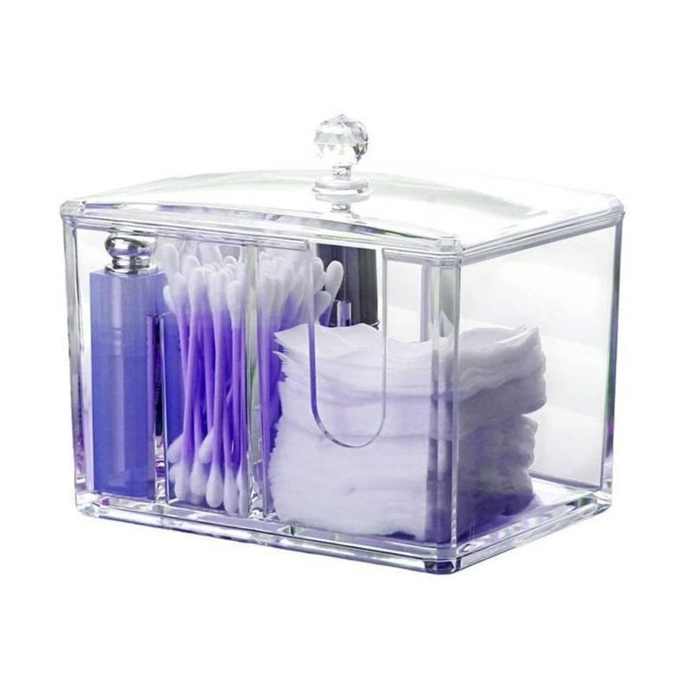 Porta Algodão Pote Organizador Multiuso Com Divisão Interna