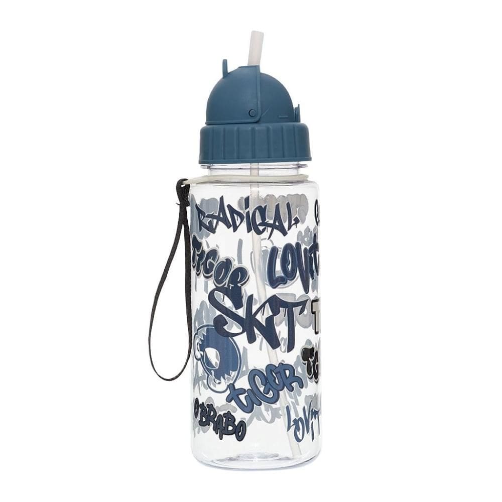 Garrafa Com Canudo Tigor T Tigre Street Azul