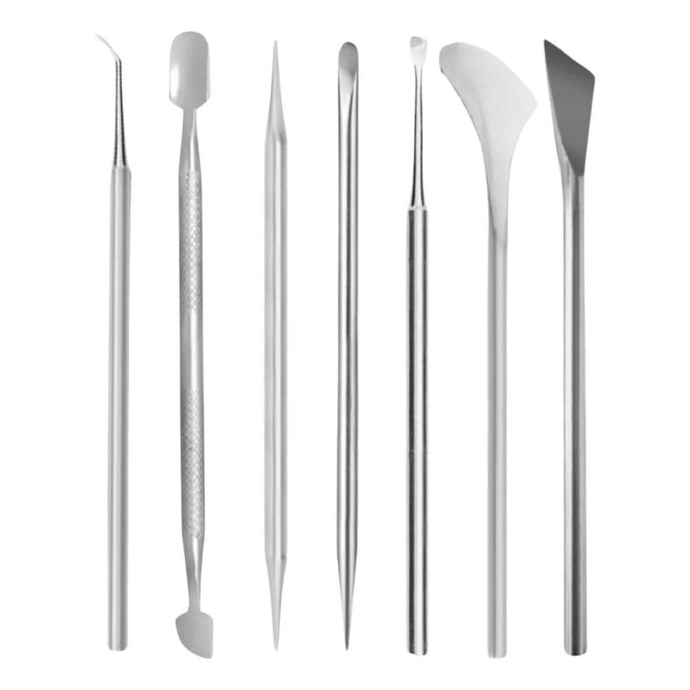 2X Kit Cutelaria Pedicure 7 Peças Inox Slim