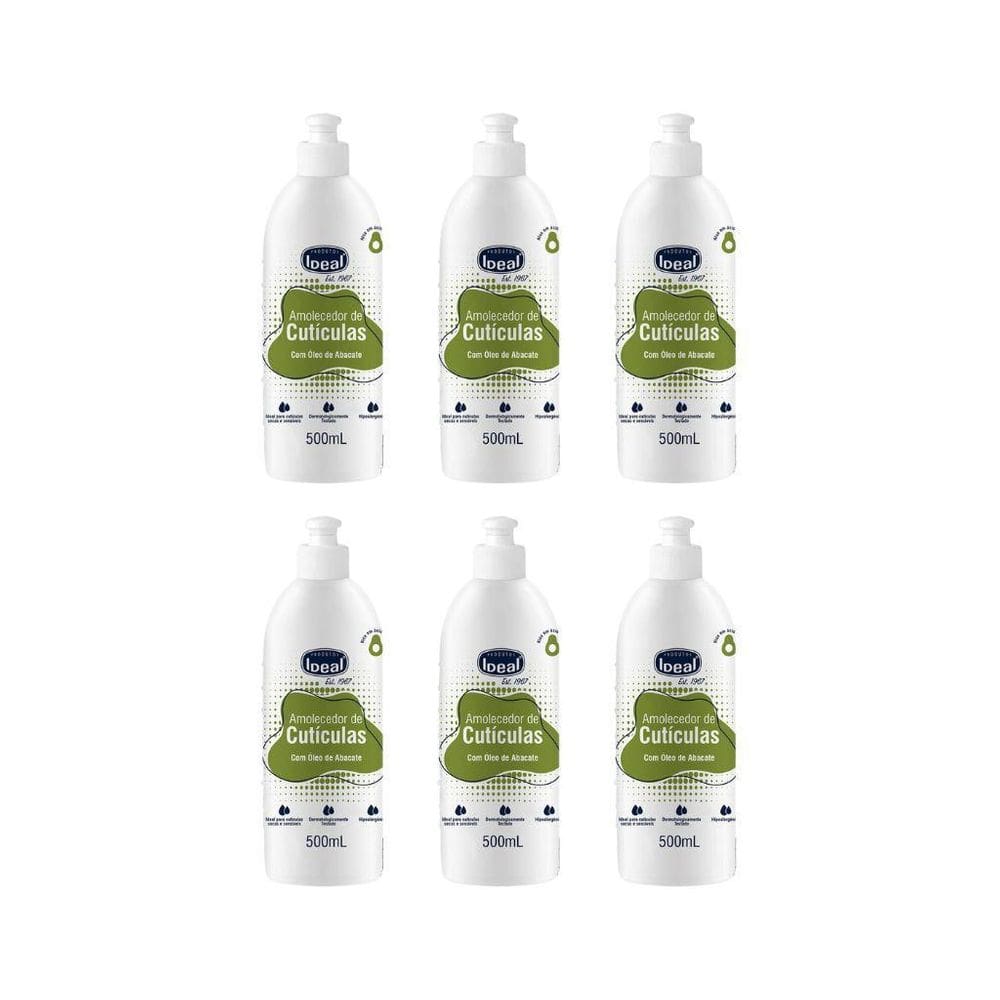 Amolecedor De Cuticulas Ideal 500Ml Com Oleo De Abacate-6Un